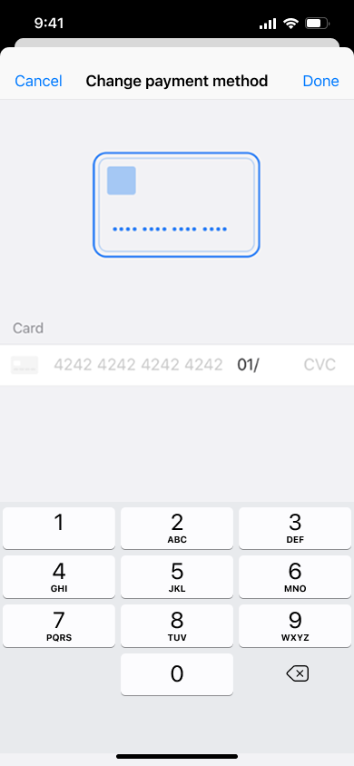 Change card details