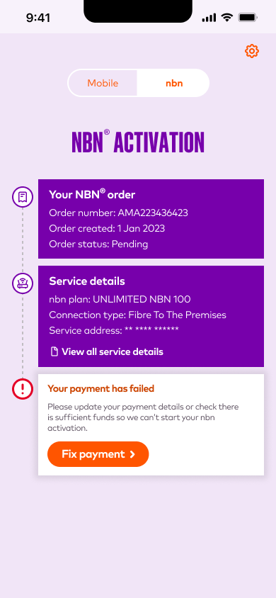 NBN – Failed payment