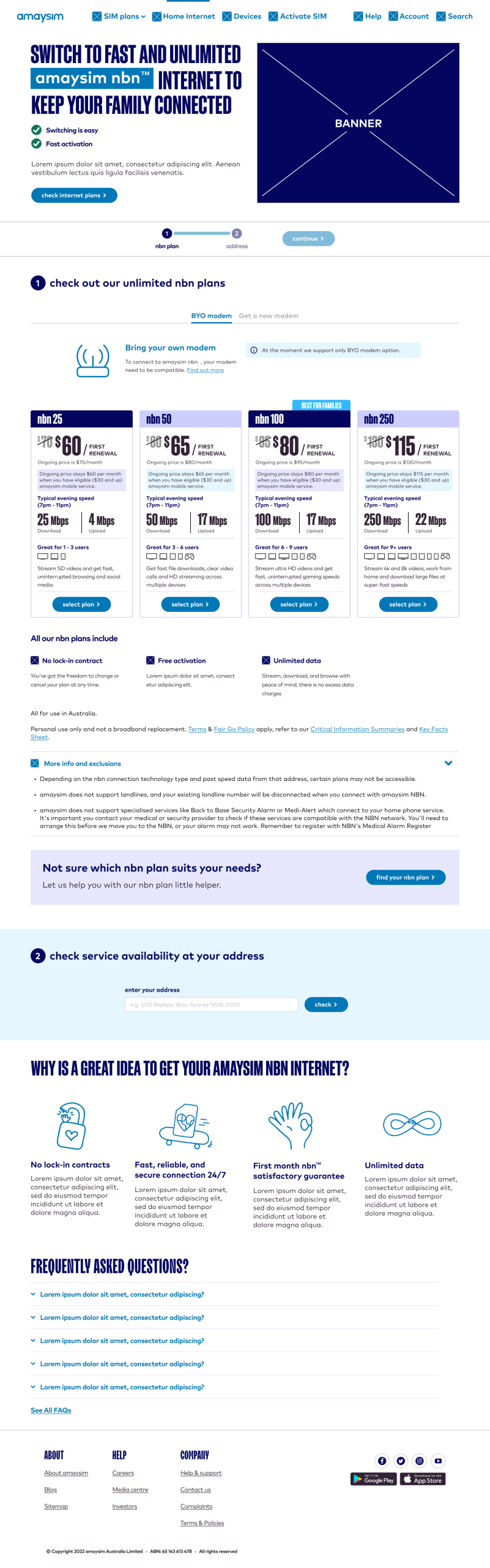 NBN internet page