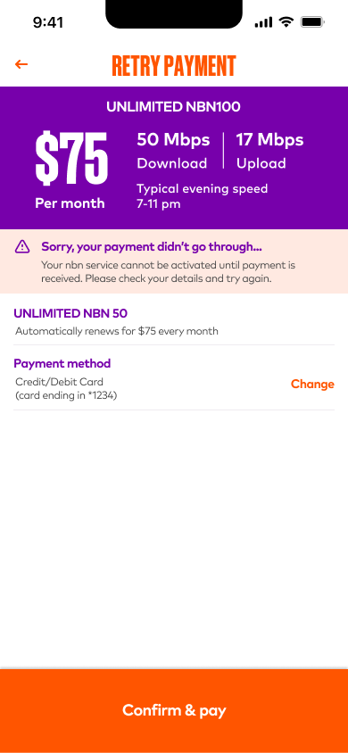 Retry payment